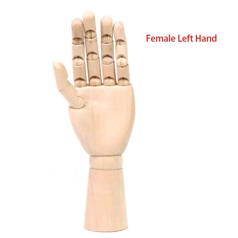 Right Left Wooden Hand Model Sketching Drawing Jointed Movable Fingers Mannequin