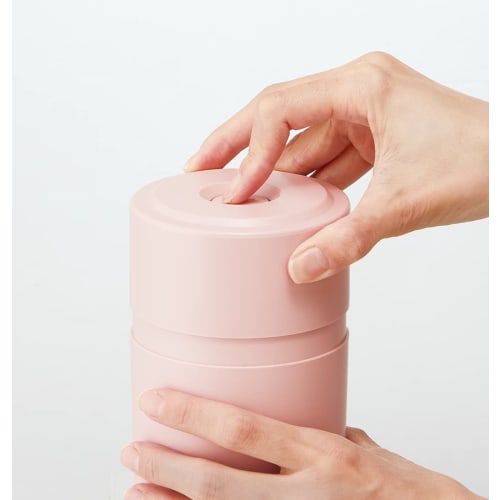 Skater Push Button Airtight Storage Container, 800ml, Smoke Pink, Made In Japan, POS8-A