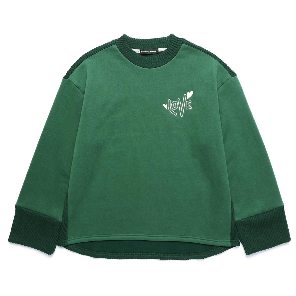 SOMETHING ACOUSTIC Knit Mix Love Brushed Sweatshirt (3 Colors)