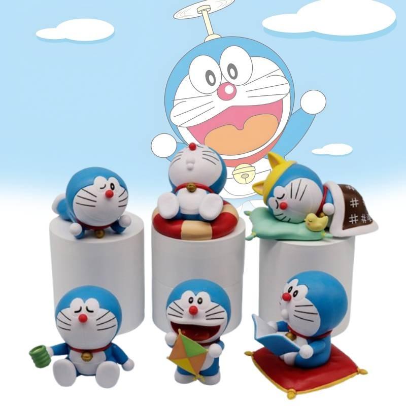 Adorable Doraemon Figurine Cute Pvc Collectible 7cm Relaxing Desktop Decoration Model