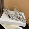 699-308 fairy style silver transparent hollow high heels new bag head thin heel sexy fashion single shoes women's shoes