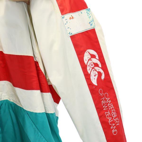 CANTERBURY OF NEW ZEALAND Rückenfleece Nylonjacke L Weiß Systemlogo Herren Gebraucht
