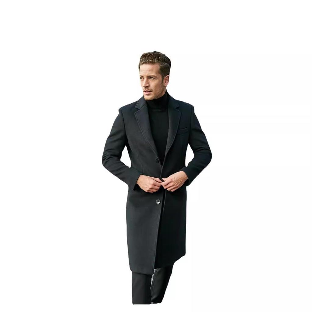 Herren Britischer Herren Wollmantel Langärmliger Wollmantel Herbst und Winter