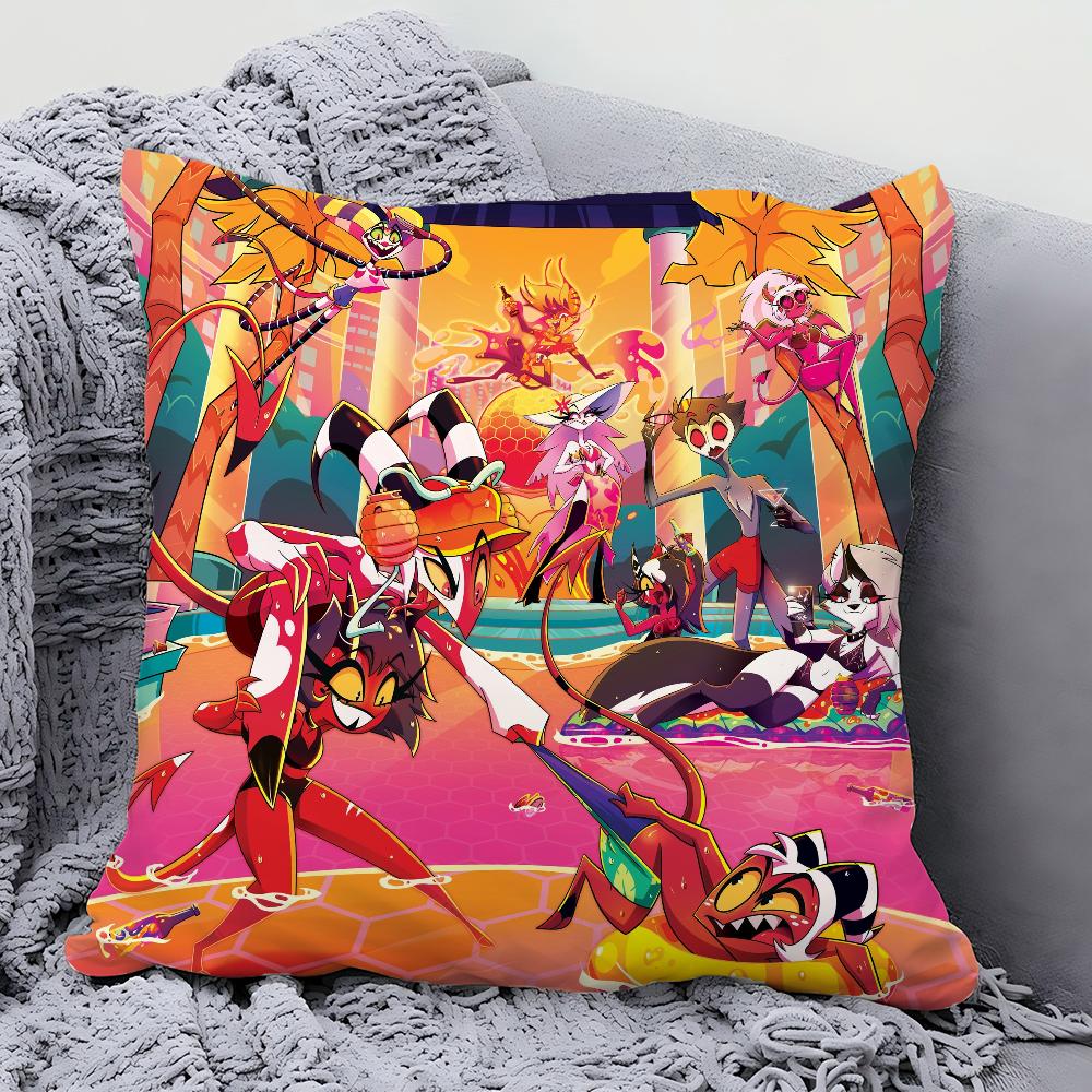 Animation H-Helluva B-Boss Pillow Case Square Pillow Bedroom Sofa Leisure Comfort Cushion Car Living Room Home Decoration 40X40