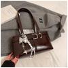 Belt Buckle Design Shoulder Satchels Bag for Women 2025 New in Luxury Designer Handbags Branded Fashion Totes with Pendant
