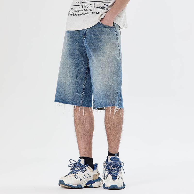 

Новые джинсовые шорты ретро-стиля, синие, свободные, зауженные, повседневные, шеститочечные 2XL синий