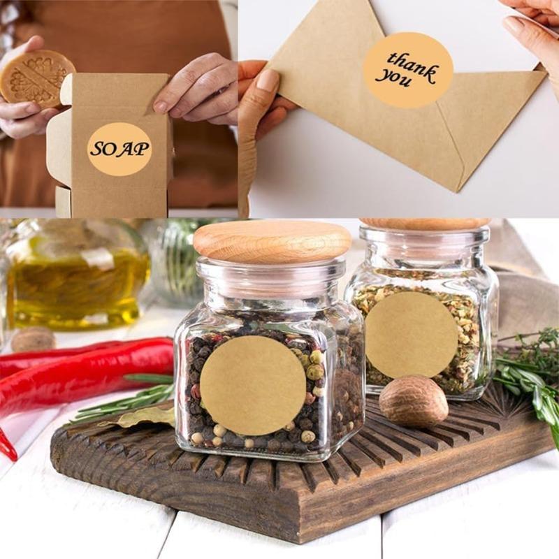 500 Buc/Rola Hârtie Etichetă Autoadezivă Kraft Rotundă Articole DIY Clasificare Autocolante cu Nume Etichete Personalizate Autocolante