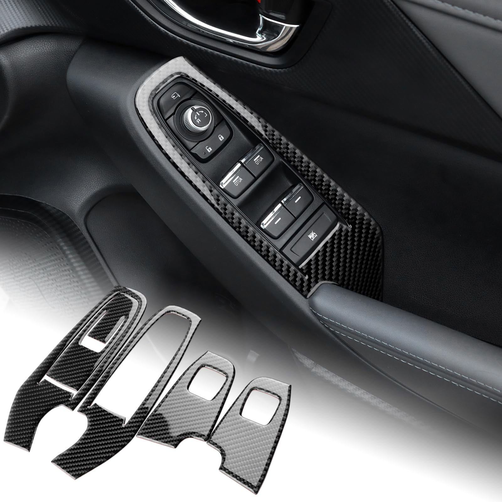 

AIRSPEED Carbon Fiber Door Window Lift Panel Decorative Frame Garnish for Subaru Crosstrek Impreza 2023 2024 Custom Interior Stylish Easy Drive (GU чёрный