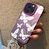 Case For iPhone 15 14 13 12 11 Pro Max 11 12 Pro XR XS X 7 8 Plus Shockproof Protect Cover Silvery IMD Fashion Butterfly Fundas