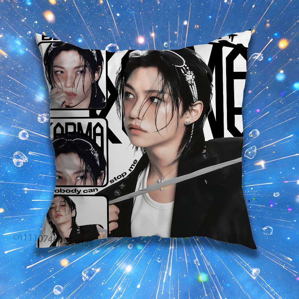 FFelix Lee SSKZ Pillow Case For Home Bedroom Car Office Decoration Living Room Sofa Cushion Cover Suitable
