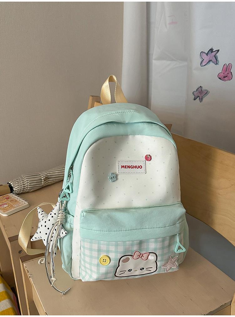 Schoolbag Girl Style Cute Star Schoolbag Female Junior High School Student Campus Cartoon Backpack Large Capacity High Value Backpack
