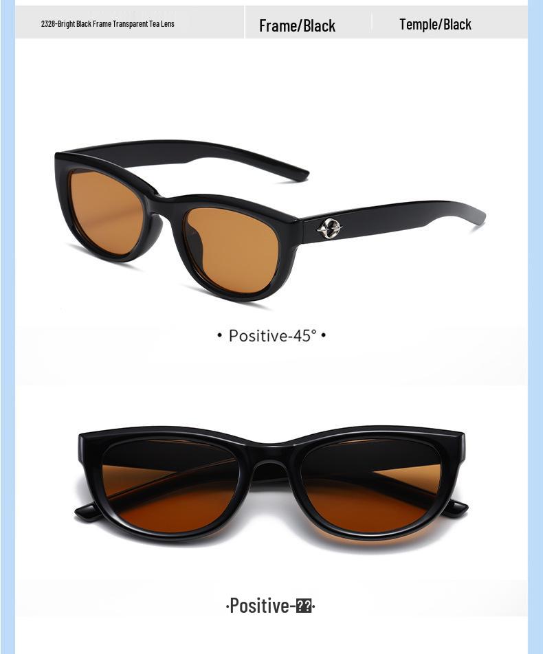 Unisex Oval Sunglasses: European & American Style, Fashionable Small Frame, UV Protection, Perfect for Driving.