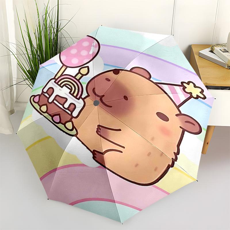 

Capybara Themed Travel Umbrella-8 Ribs Automatic Opening and Closing, Portable Folding Design, Compact and Stylish Umbrella Suitable for Out