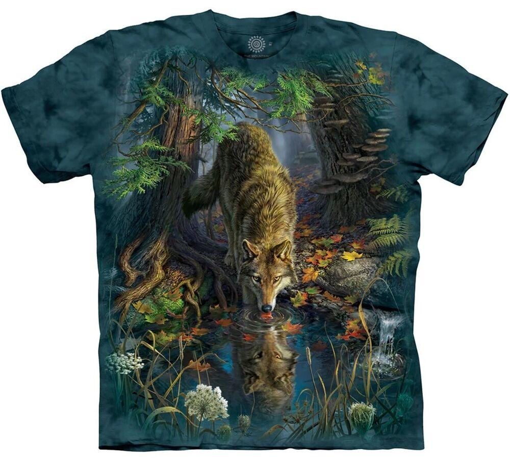 

Футболка унисекс Wolf Enchanted Pool Reflection Grey Wolves Wild Pack The Mountain S