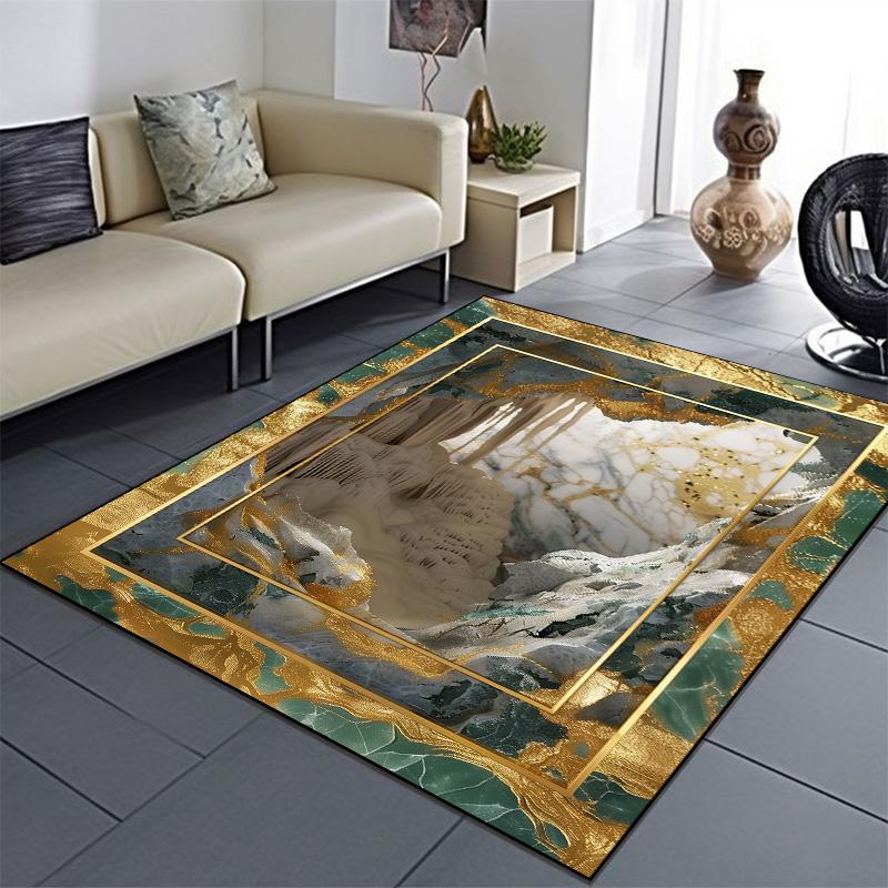 Alfombra Abstracta Moderna Alfombras de Lujo para Sala de Estar Decoración de Dormitorio Grande Alfombrilla de Suelo de Noche Alfombra para Salón de Casa Lavable 60x90cm door mat