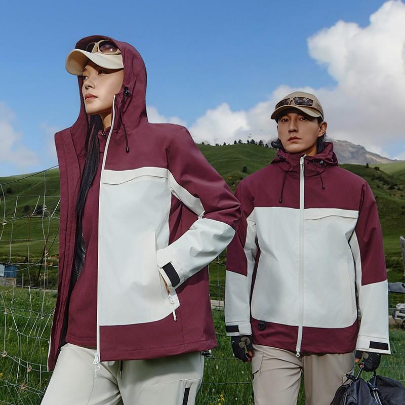 Men Women 3-in-1 Waterproof Windproof Hiking Jacket With Removable Fleece Liner Winter Outdoor Trekking