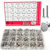 640pcs Stainless Steel Hex Bolt, Nut, and Washer Set, M3-M4-M5-M6 Full Thread, Grade 8.8/10.9, SUS, A2/A4 Marine Grade.