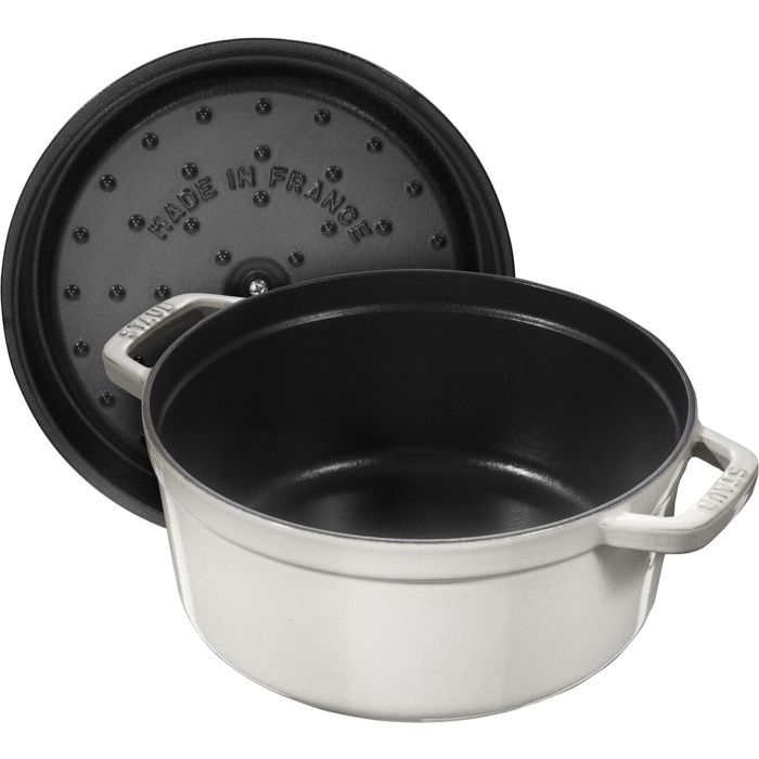 Cocotte - STAUB - White Truffle - Round Cast Iron 24 Cm - 3.8 L - All Heat Sources (induction)