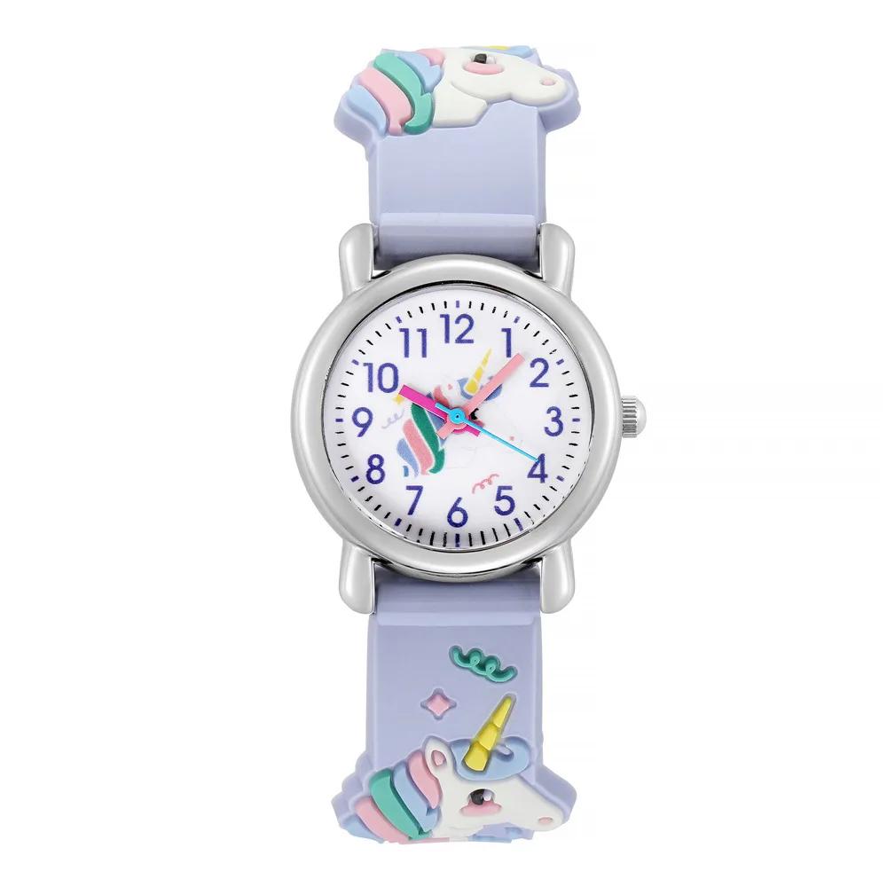 Cute Unicorn Pattern Children's Cartoon Watch Silicone Children's Watch Boys and Girls Cute Cartoon Quartz Watch