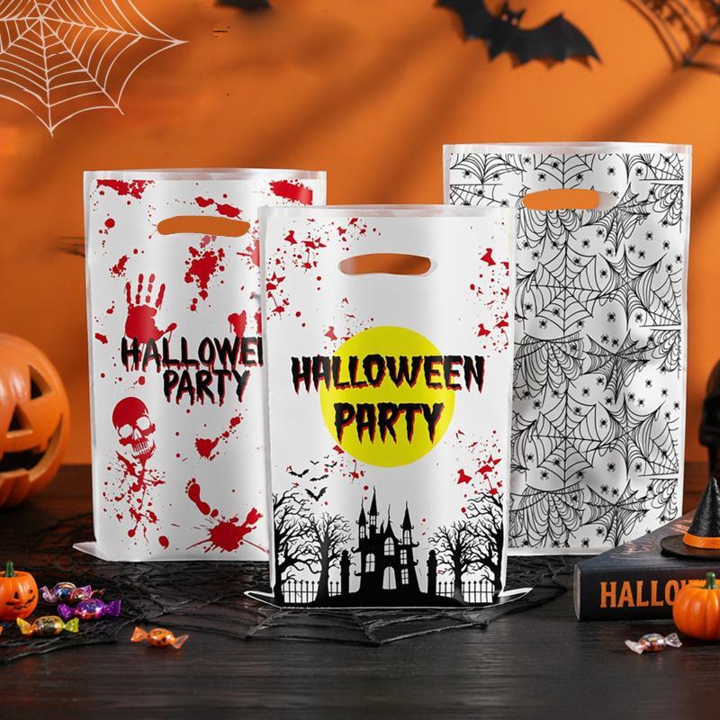 Halloween Treat Goodie Bags 10/30 Pcs Portable Handle Reusable Gift Pouches for Kids Trick or Treat Party Giveaways