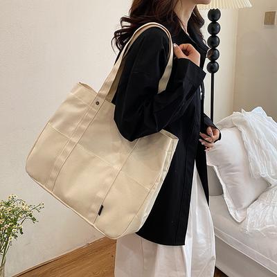 Bag Women's Large Capacity Tote Bag 2025 New Simple Canvas Bag Student Class Bag Versatile Shopping Bag Bag