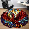 1pc Phoenix StainedGlass Office Round Area Rug, Under Office Chairs Bedroom Living Room Home Decor, Room Deco