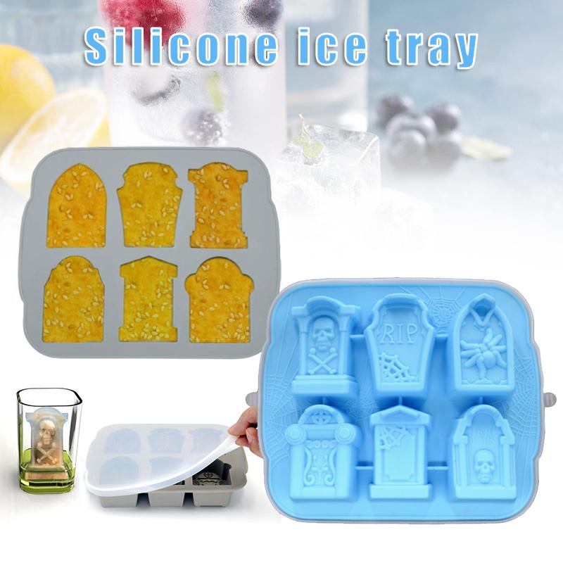Ice Trays Silicone Ice Ball Maker Stencil Tombstone  Ice Ball Template Round 6 Cavity Ice Sphere Stencil Household