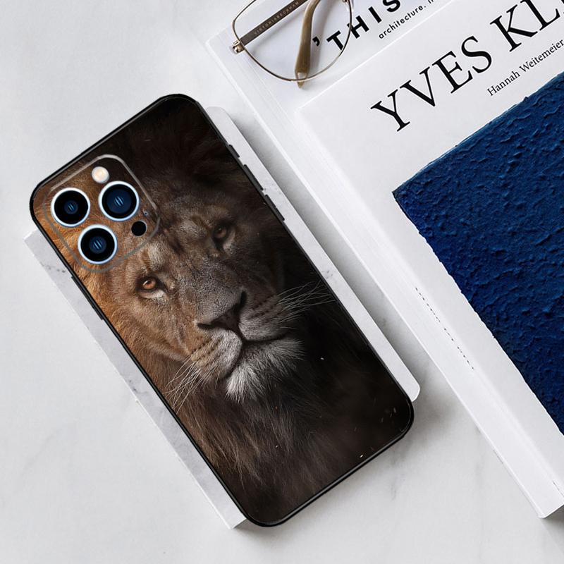 

Lion Head Case For iPhone 17 Air 14 13 12 11 15 16 Pro Max Mini 15 16 Plus 16e Funda Silicone Cover iPhone 16