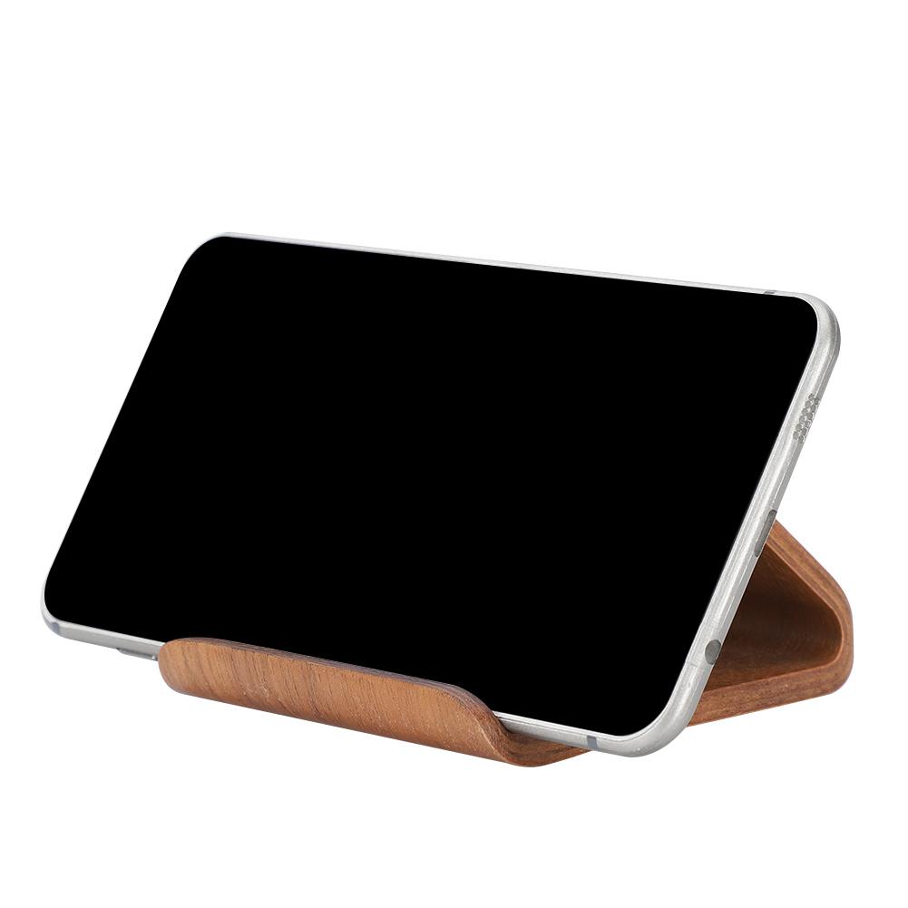 Portable Mobile Phone Stand Desktop Bedside Tablet Computer for iPads Stand Wooden(Nutbrown )