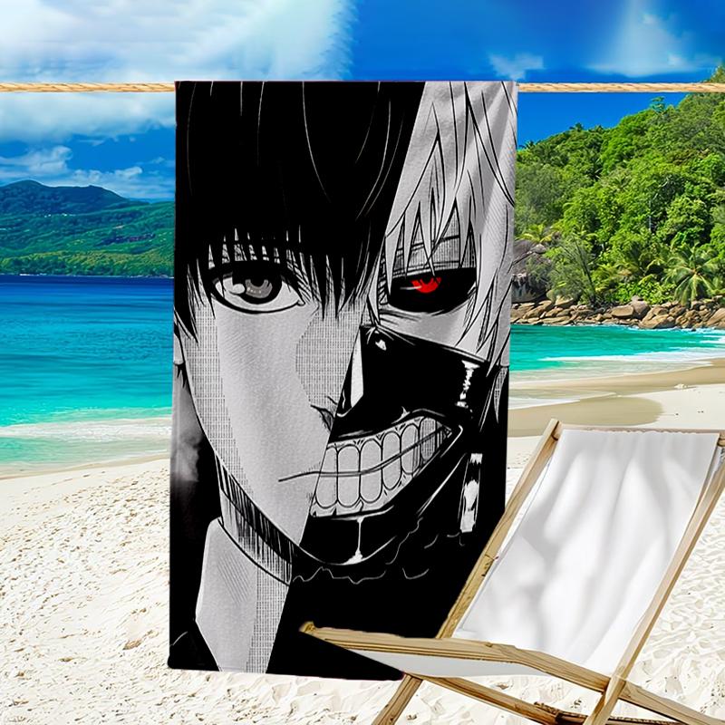 Ultra-Soft Beach Towel with Tokyo Ghoul Theme,Ideal for Pool - Camping, Diving - Perfect Travel Essential, Vibrant Beach Towel.