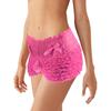 Men Sexy High Waist Underwear Mesh Lace Shorts Panties with Bowknot Decor Solid