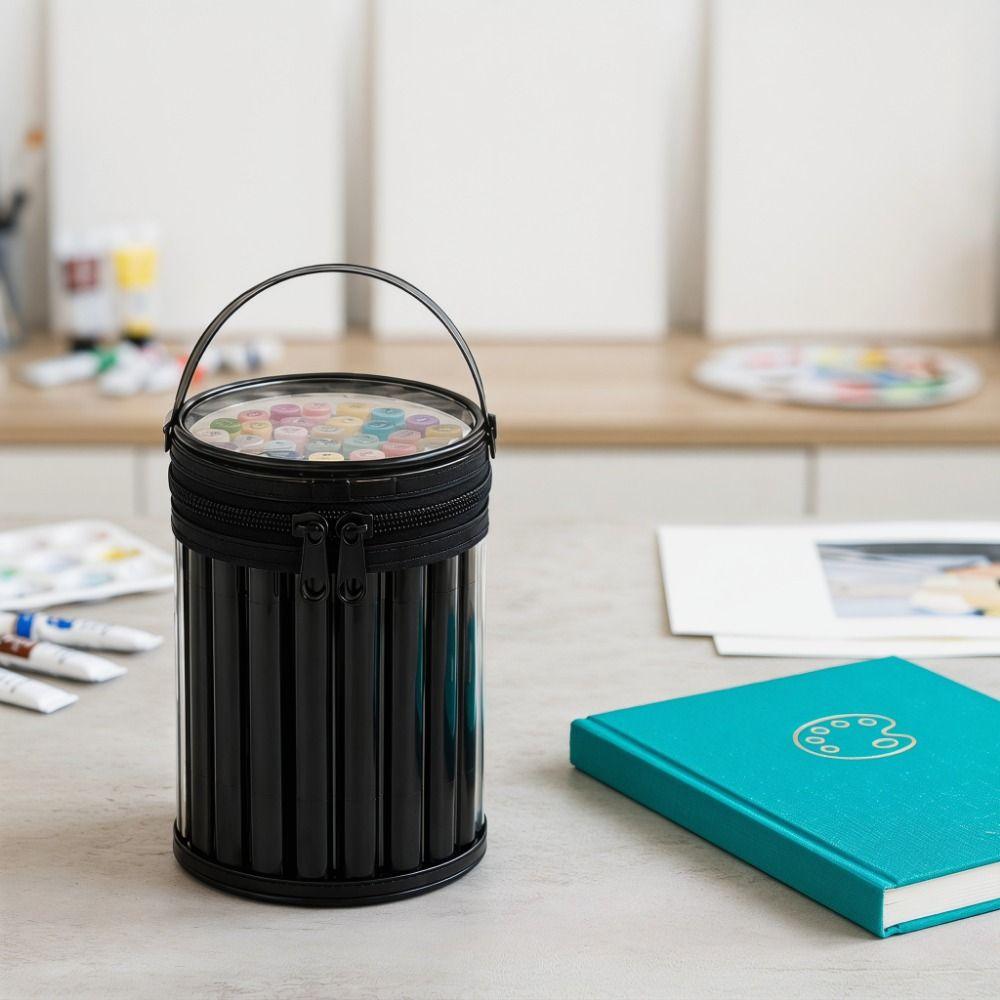 PVC Pen Holder Transparent Stationery Storage Bag Simple Makeup Brush Storage Bag for Home