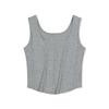 MOAA Shaped & Ribbed Top Sleeveless (Gray)