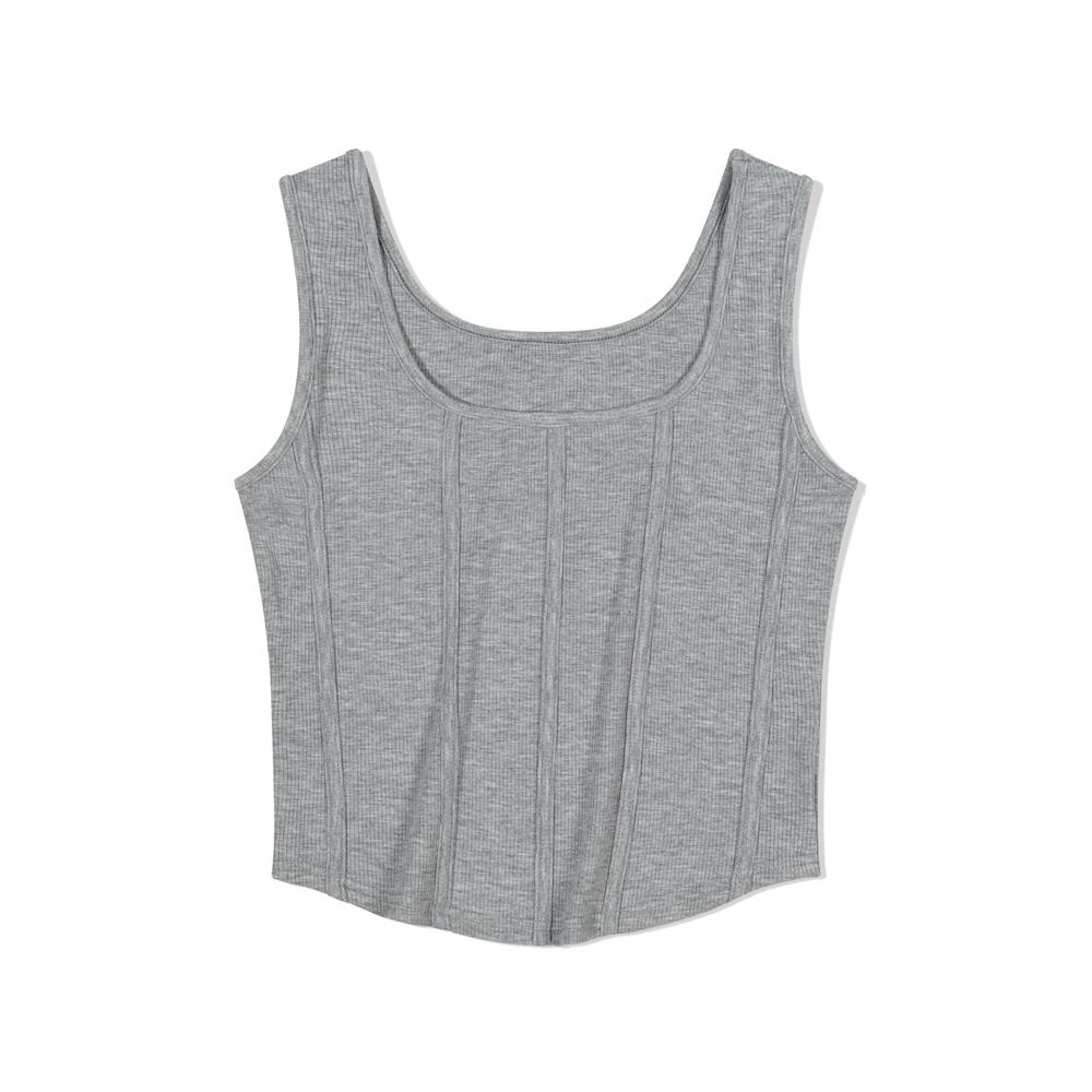 MOAA Shaped & Ribbed Top Sleeveless (Gray)