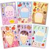 8/16/24 Sheets Ice Cream Cake DIY Make A Face Stickers Puzzle Toys Kids Birthday Party Favors Pinata Fillers Gift for Guests