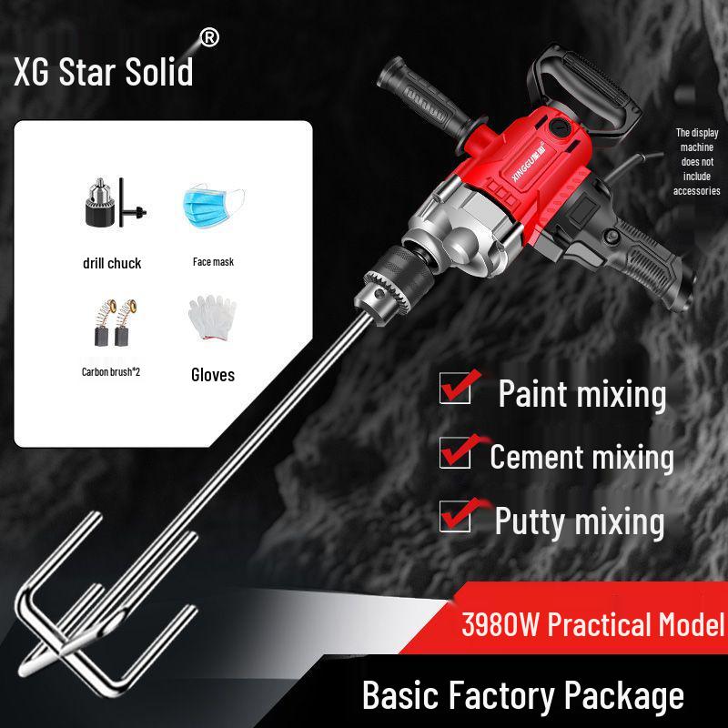 

High-Power Handheld Electric Mortar and Cement Mixer Drill Basic Factory Set