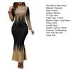 Autumn Winter Women Bodycon Dress Hot Stamping Print Crew Neck Elegant Slim