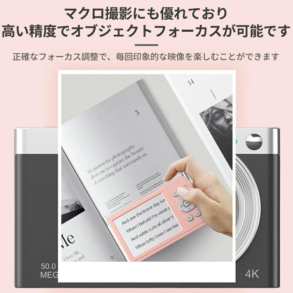 Digital Camera for Adults and 16x Tripod Japanese Language Kids Christmas Gift 2.88-inch Practice, Kids, Zoom, Selfie/Video Recording, AF, Compatible,