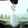 Car Hang Ornaments Stars And Moon Wind Chimes Feather Car Rearview Mirror Pendant Styling Decoration Auto Interior Accessories