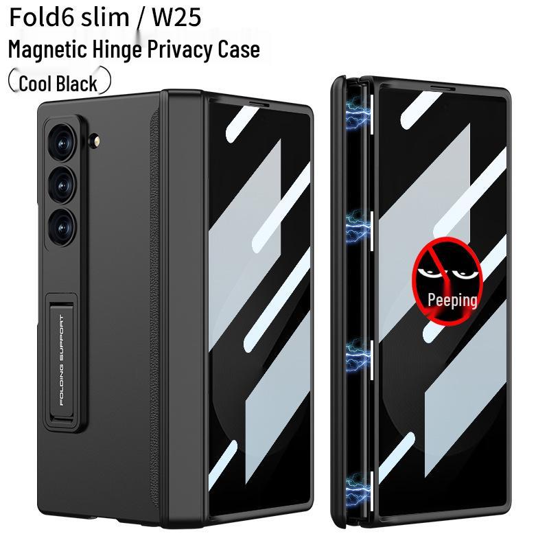 

Samsung W25 Fold6 Тонкий Однотонный Чехол для Телефона с Магнитной Подставкой и Защитой от Подглядывания SM-W25