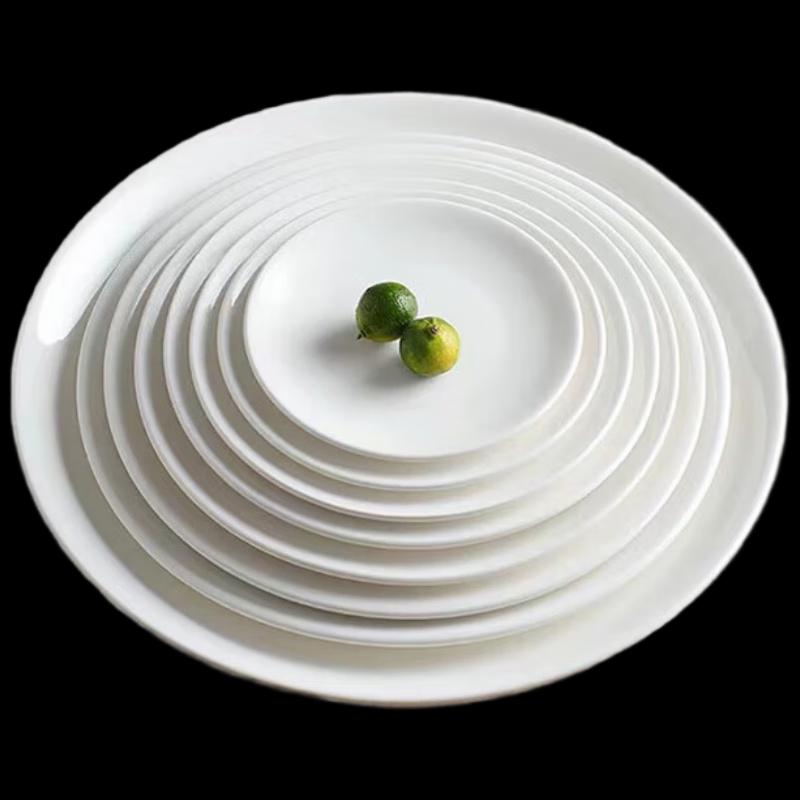 

Round Pure White Ceramic Dinner Plate