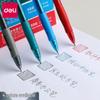 Deli Push-Button Gel Fountain Pen for Students - Exam-Ready, Press-Type, Bullet Tip, Carbon Black, Water-Based Sign Pen.