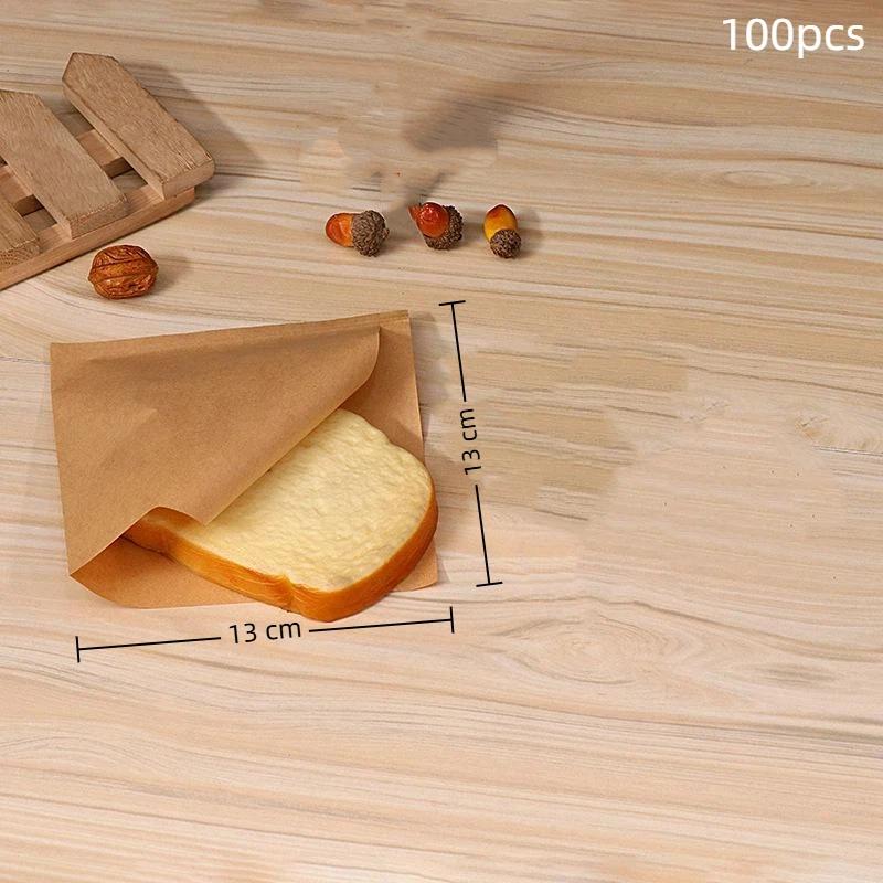 100 Stück Fettbeständige Papiertüten Ölbeständig Lebensmittelecht Sichere Beutel für Bäckerei Keks Geschenkverpackung Partygeschenk Verwendung