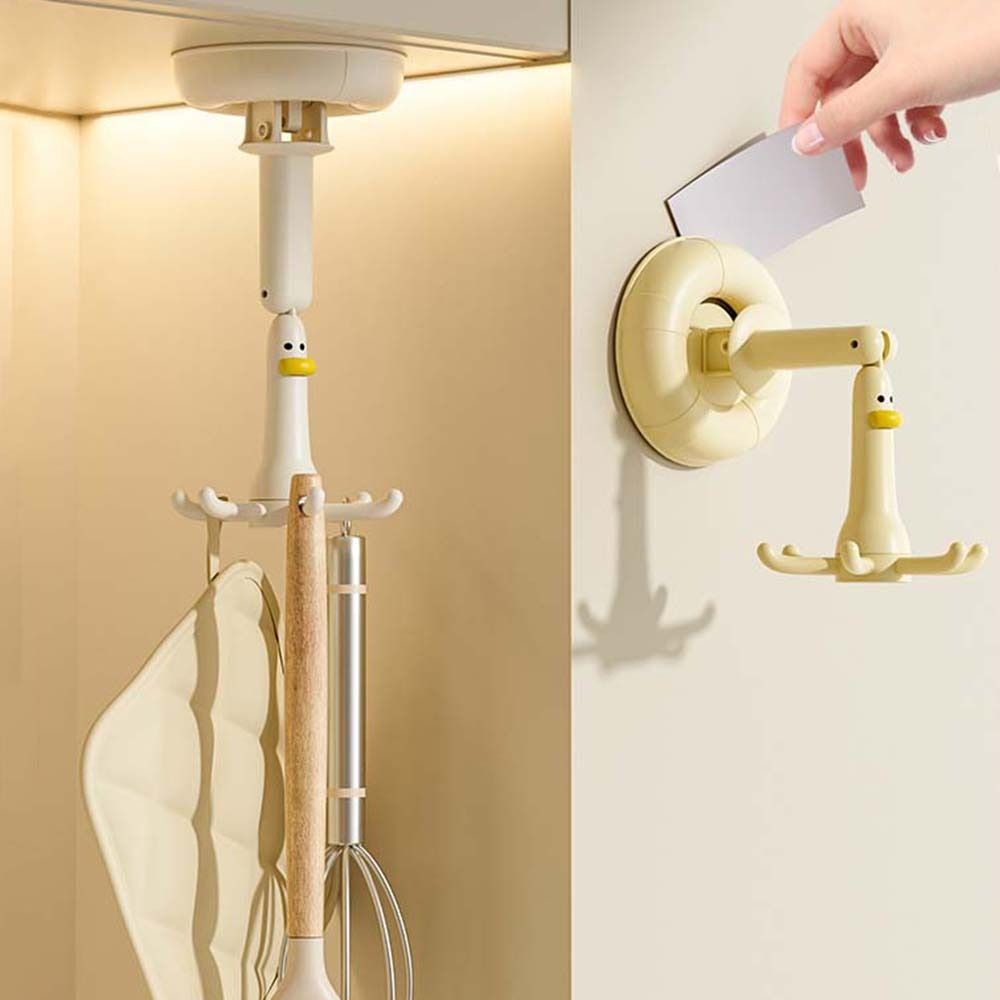 2Pcs Plastic Six Claw Hook Punch-free Cookware Spoon Storage Rack Kitchen Utensil Holder  for Home
