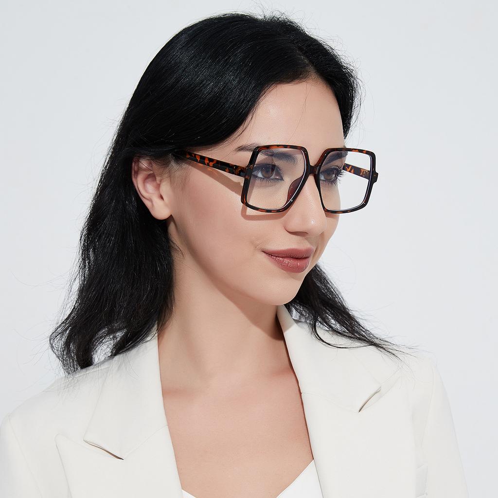 Glasses 95172 Square Large Frame Trend Flat Mirror