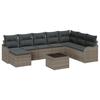 Ensemble de canapé de jardin 8 pièces avec coussins en rattan, Canapé de jardin 2 places avec coussins en rattan gris 3345829
