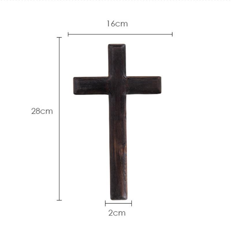 Suministros religiosos Cruz católica cristiana colgante de pared artesanía de madera negra decoración de pared cruzada
