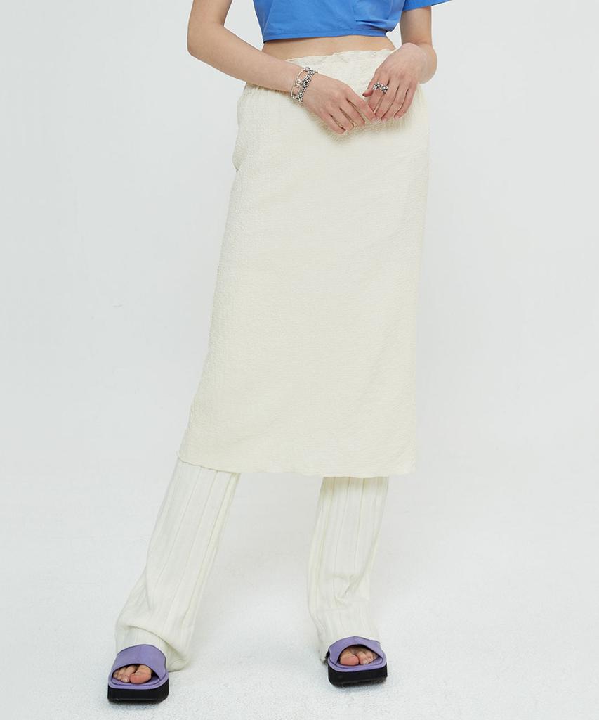 SPERONE WOMEN Relaxed Seersucker Skirt (Cream)
