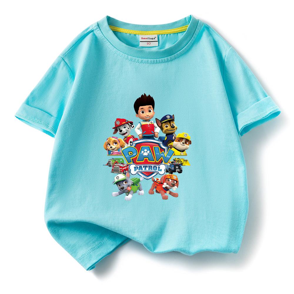 Paw Patrol Print Cotton Kids' Round Neck T-Shirt