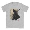 TShirts Unisex Samurai Cat Leisure Pure Cotton Tee Shirt Round Neck Short Sleeve T Shirt Plus Size Clothing